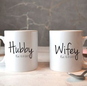 Hubby & Wifey mug set